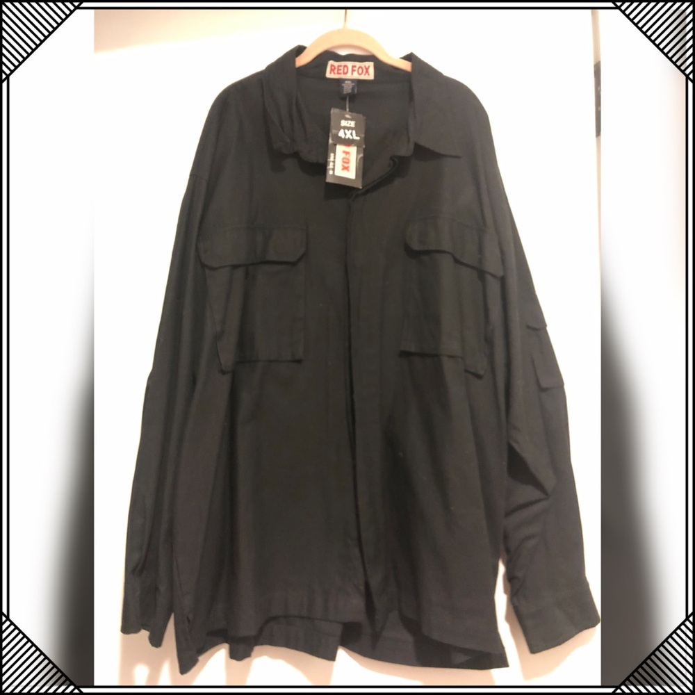 Black men’s work shirt. Size 4XL